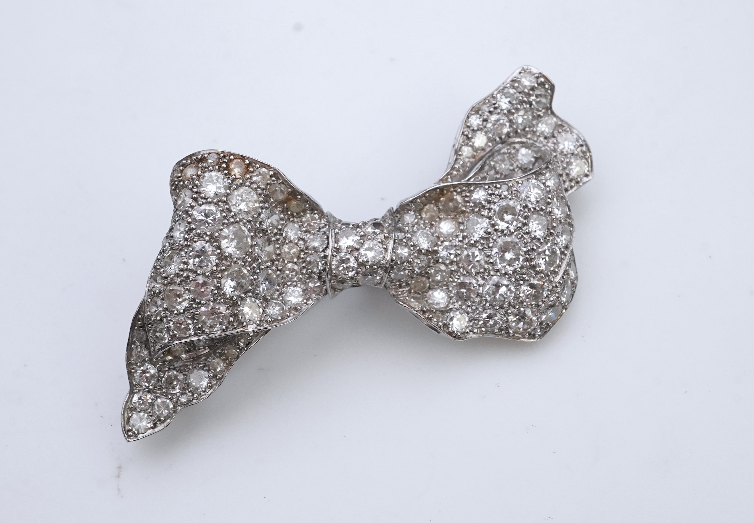 A diamond brooch, mid 20th century